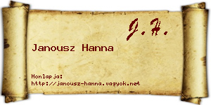 Janousz Hanna névjegykártya